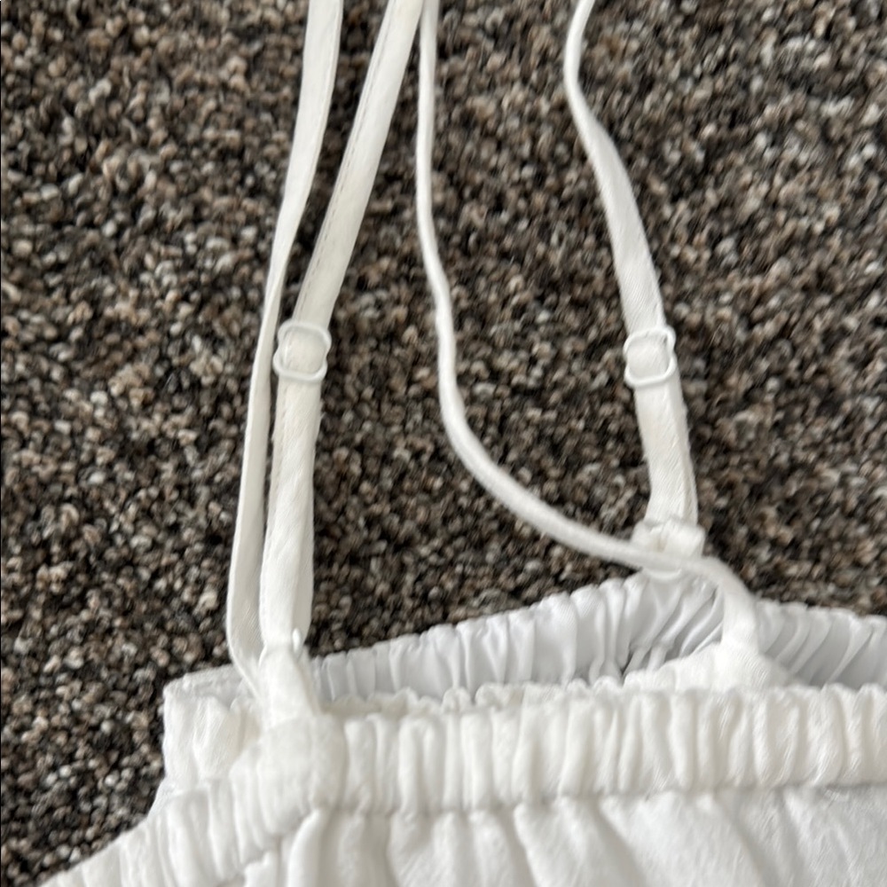 Express White Ruffled Mini Sundress - Picture 3 of 6